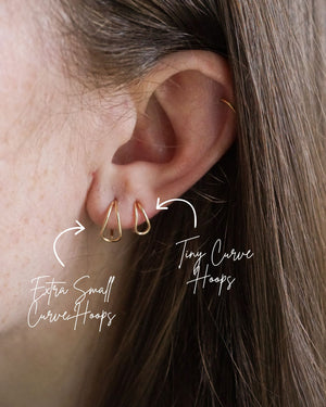 Tiny Curve Threader Earrings in silver or gold-filled