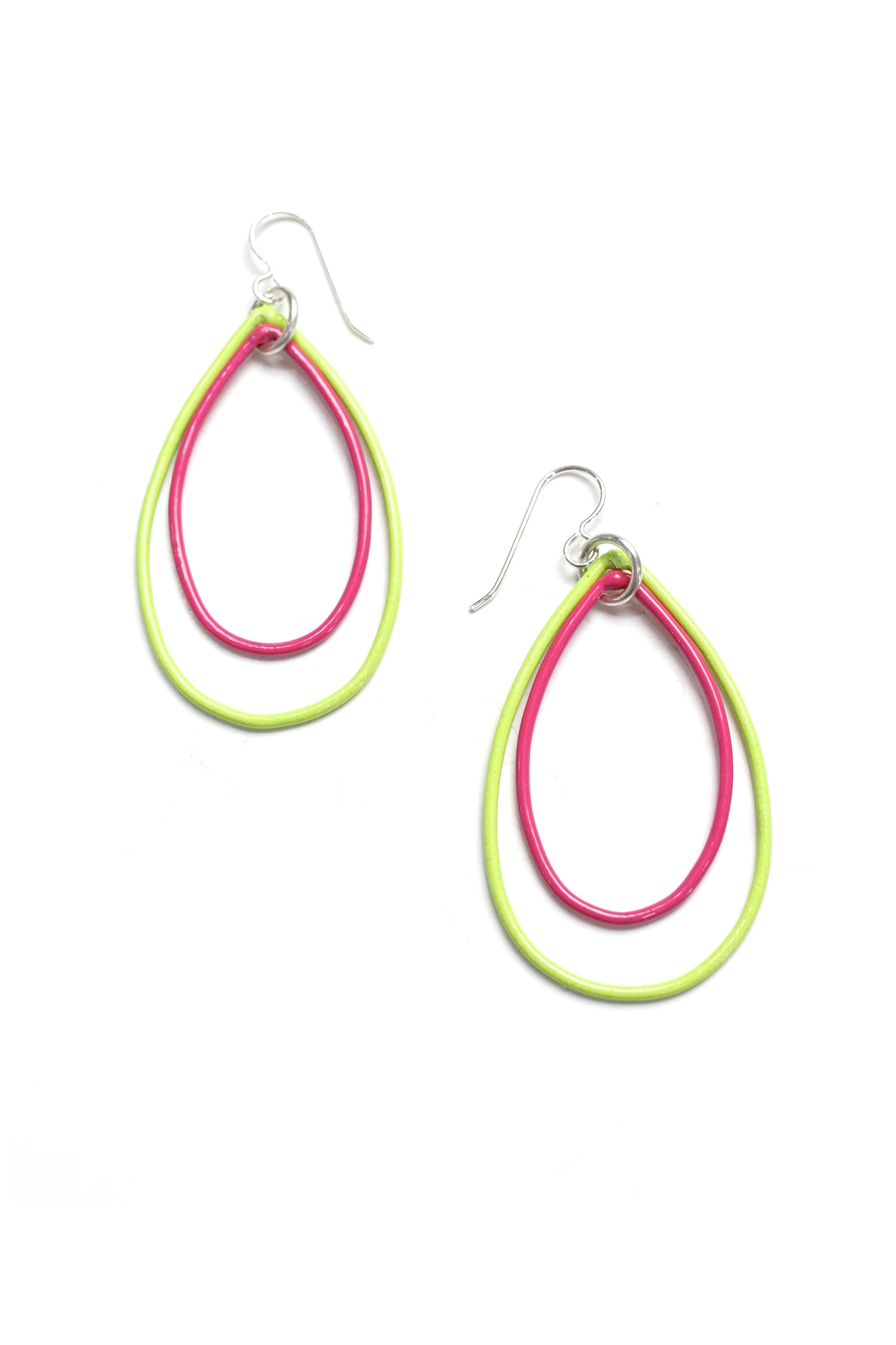 Eva earrings in Neon Chartreuse and Magenta  - sample sale
