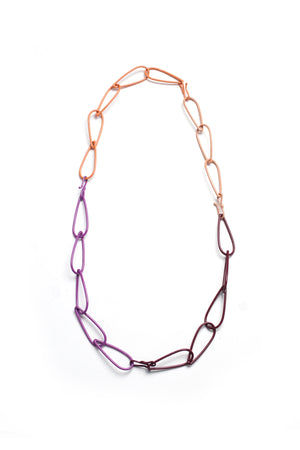 long Modular Necklace in pink, purple, and burgundy - sample sale