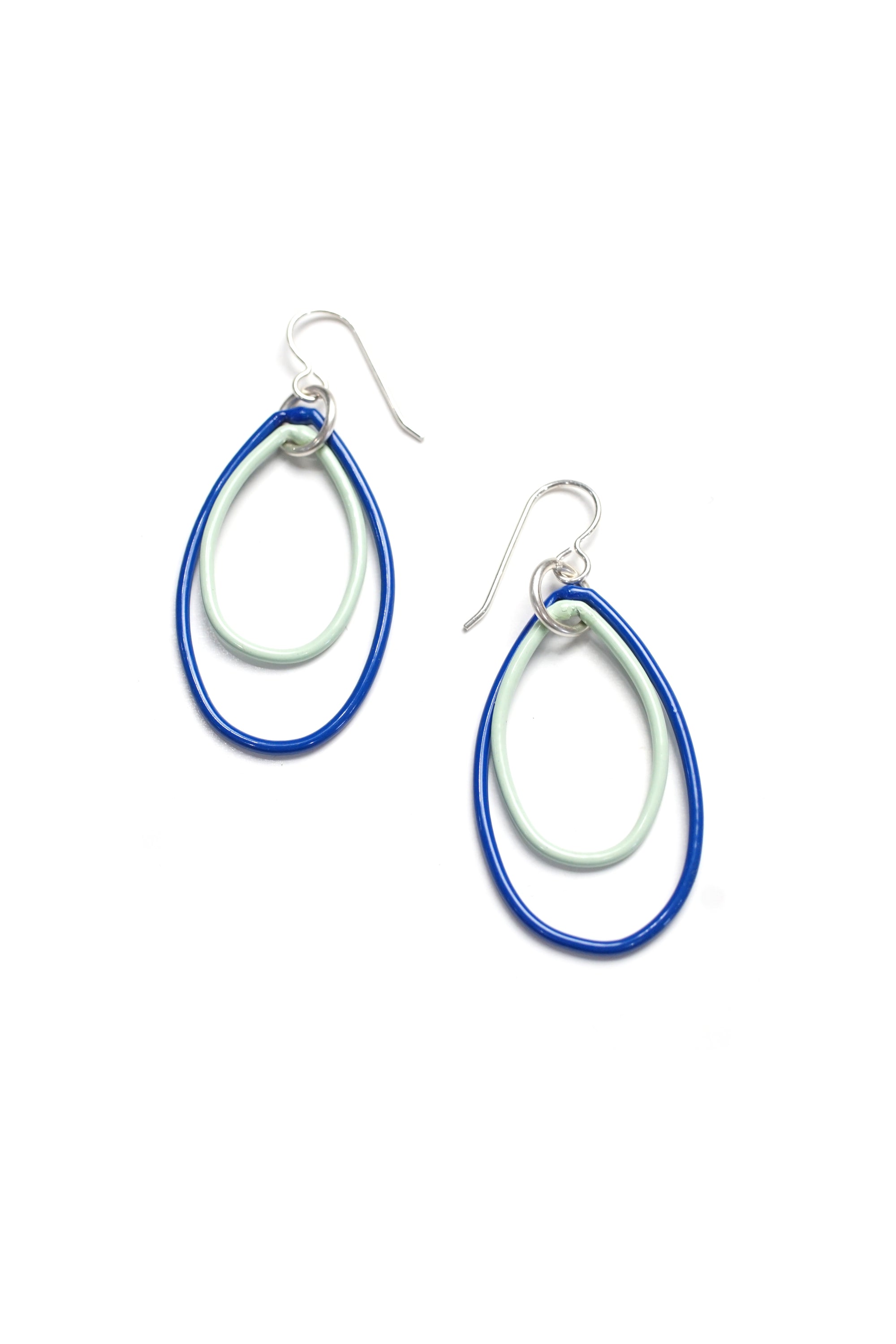 Nellie earrings in Electric Blue and Soft Mint - sample sale