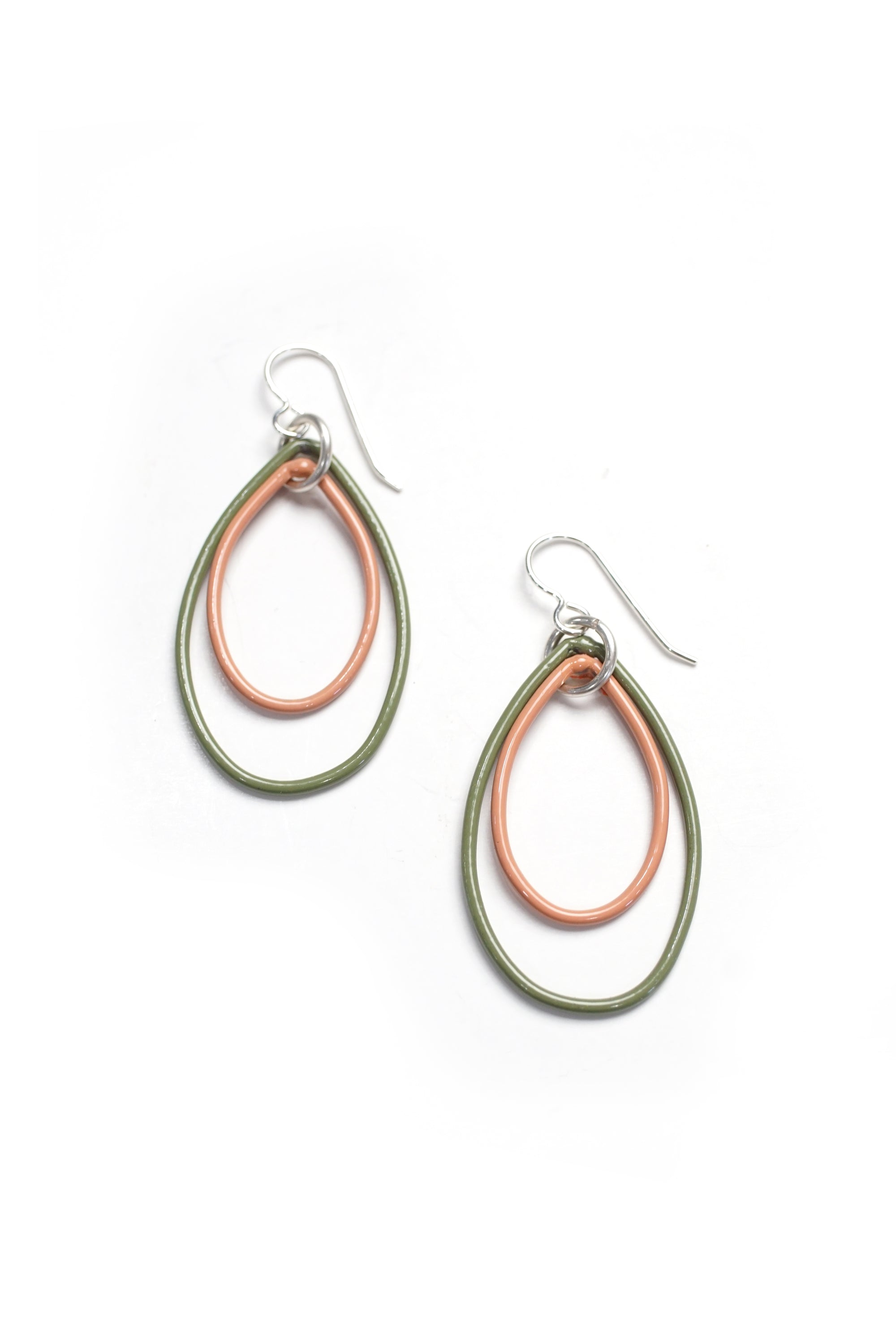 Nellie earrings in Olive Green and Dusty Rose - sample sale