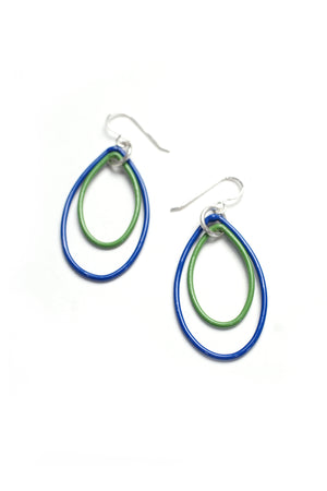 Nellie earrings in Electric Blue and Fresh Green - sample sale