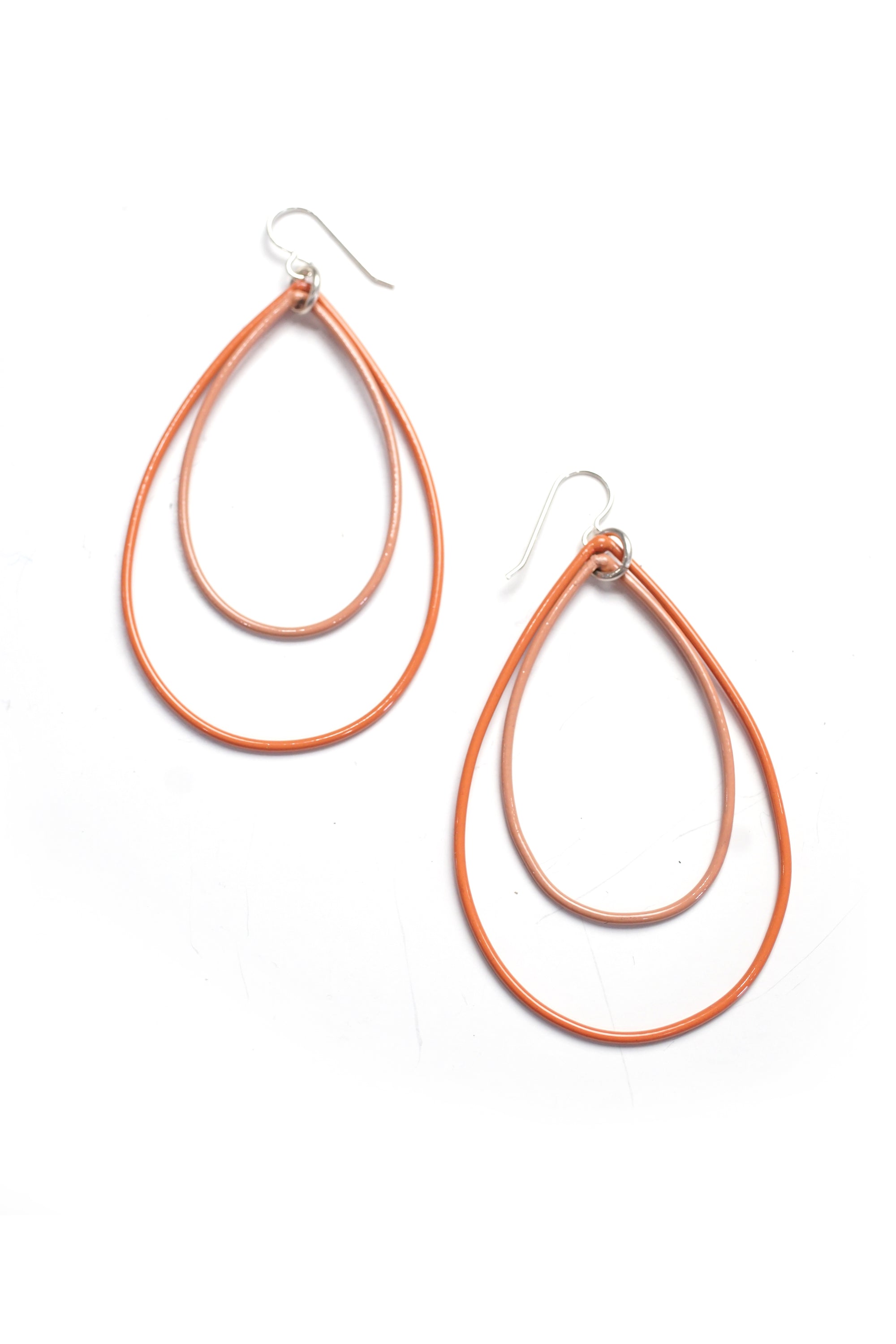 Large Rachel earrings in Desert Coral and Dusty Rose - sample sale