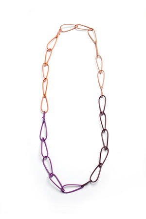 long Modular Necklace in pink, purple, and burgundy - sample sale