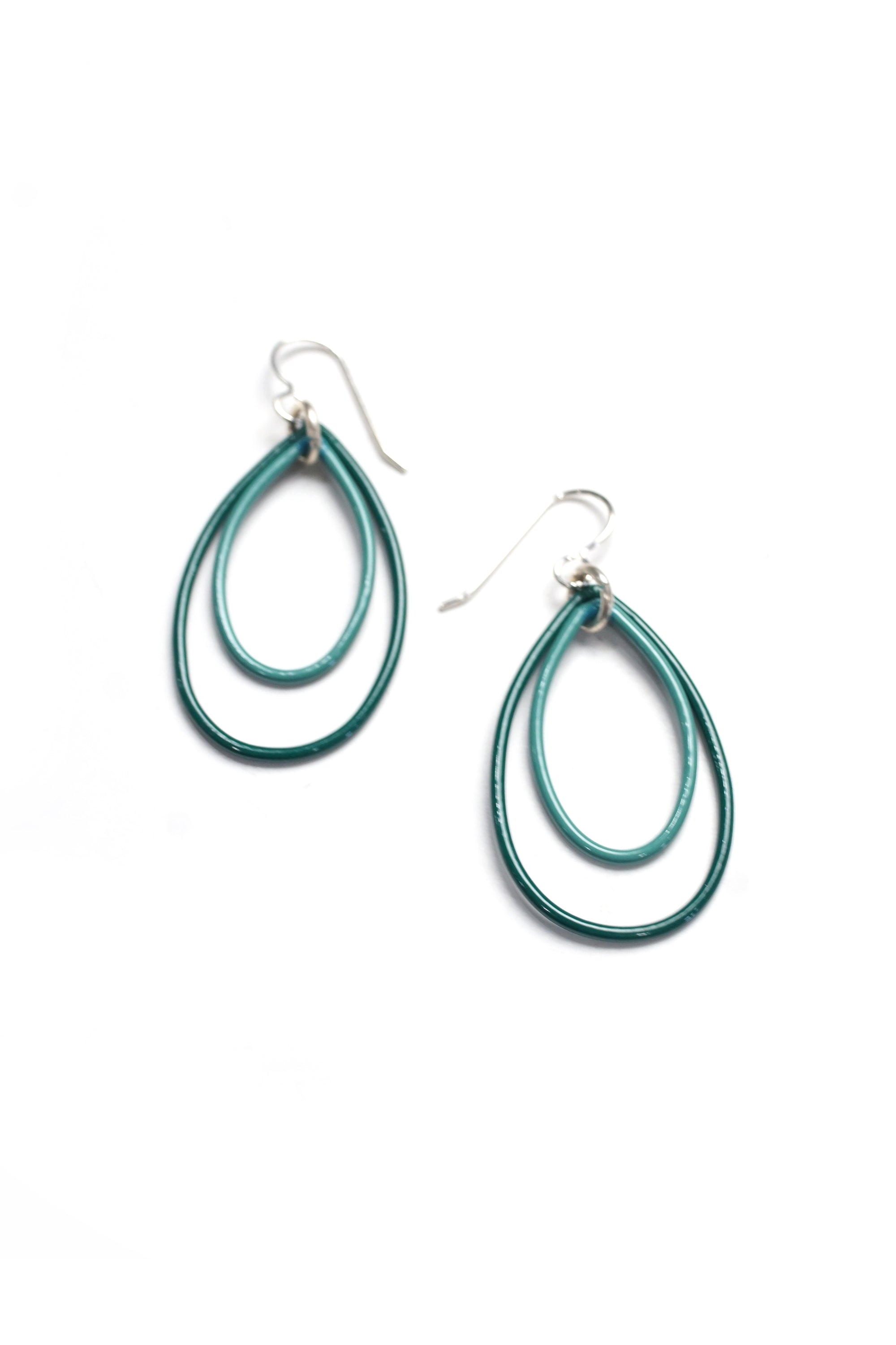 Nellie earrings in Emerald Green and Dark Mint - sample sale