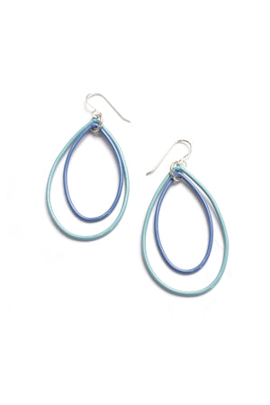 Eva earrings in Faded Teal and Lavender Grey  - sample sale
