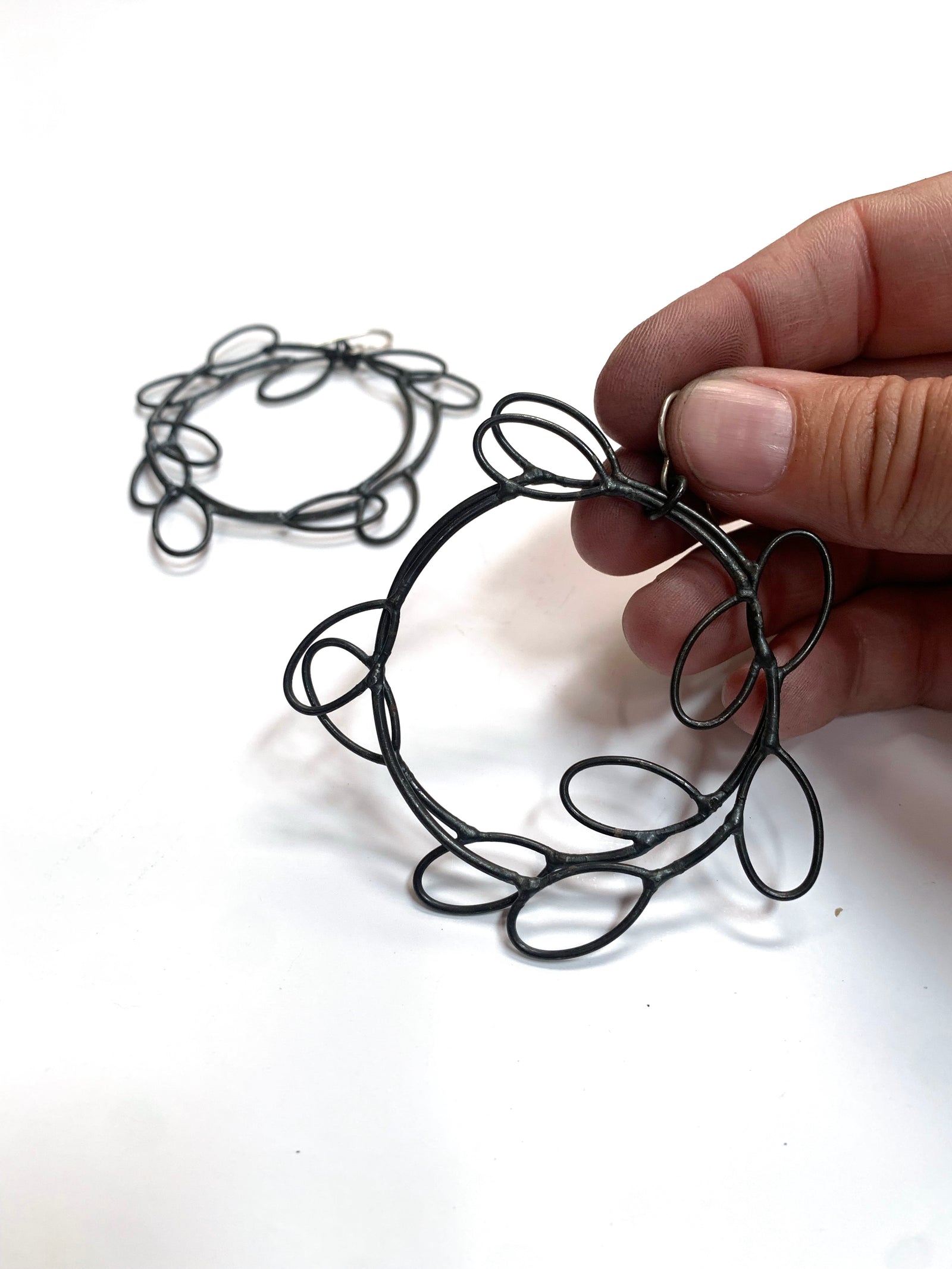 Circle leaf earrings - sample sale