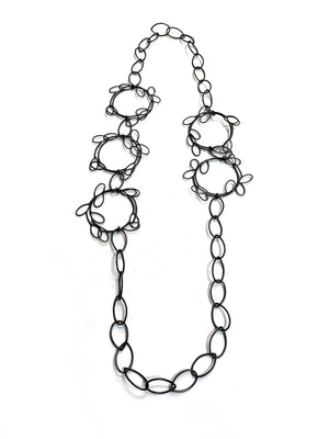 Circle leaf long necklace - sample sale