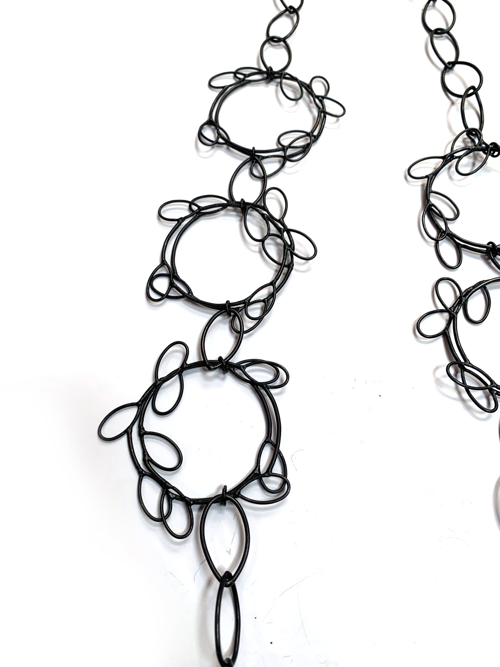 Circle leaf long necklace - sample sale