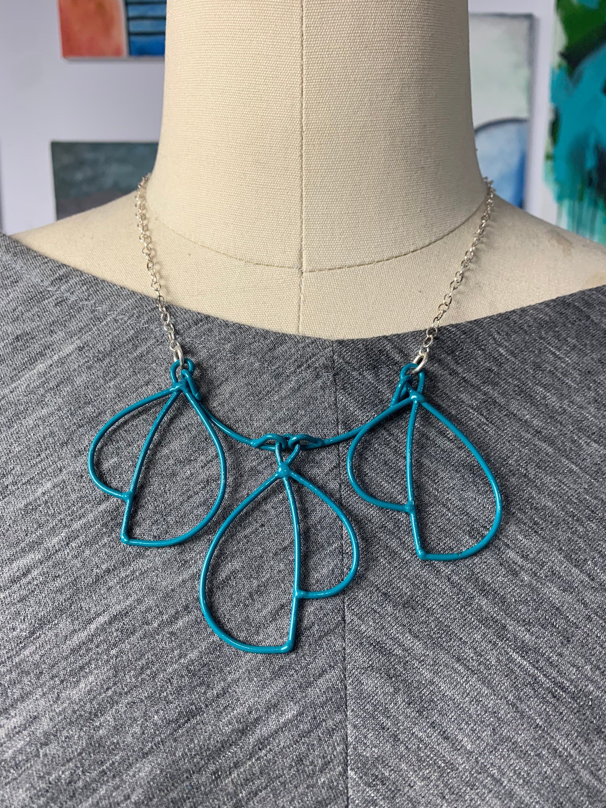 Trivolo Necklace in Bold Teal