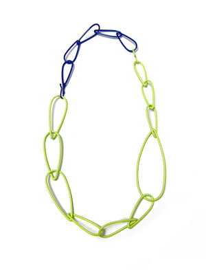 Modular Necklace in Neon Chartreuse and Electric Blue - sample sale