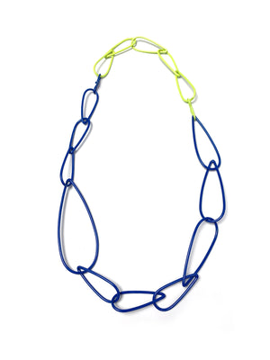 Modular Necklace in Electric Blue and Neon Chartreuse - sample sale