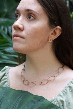 Little Double Drop Threader Earrings in silver or gold-filled