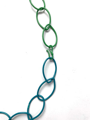 Audrey necklace in Bold Teal & Fresh Green