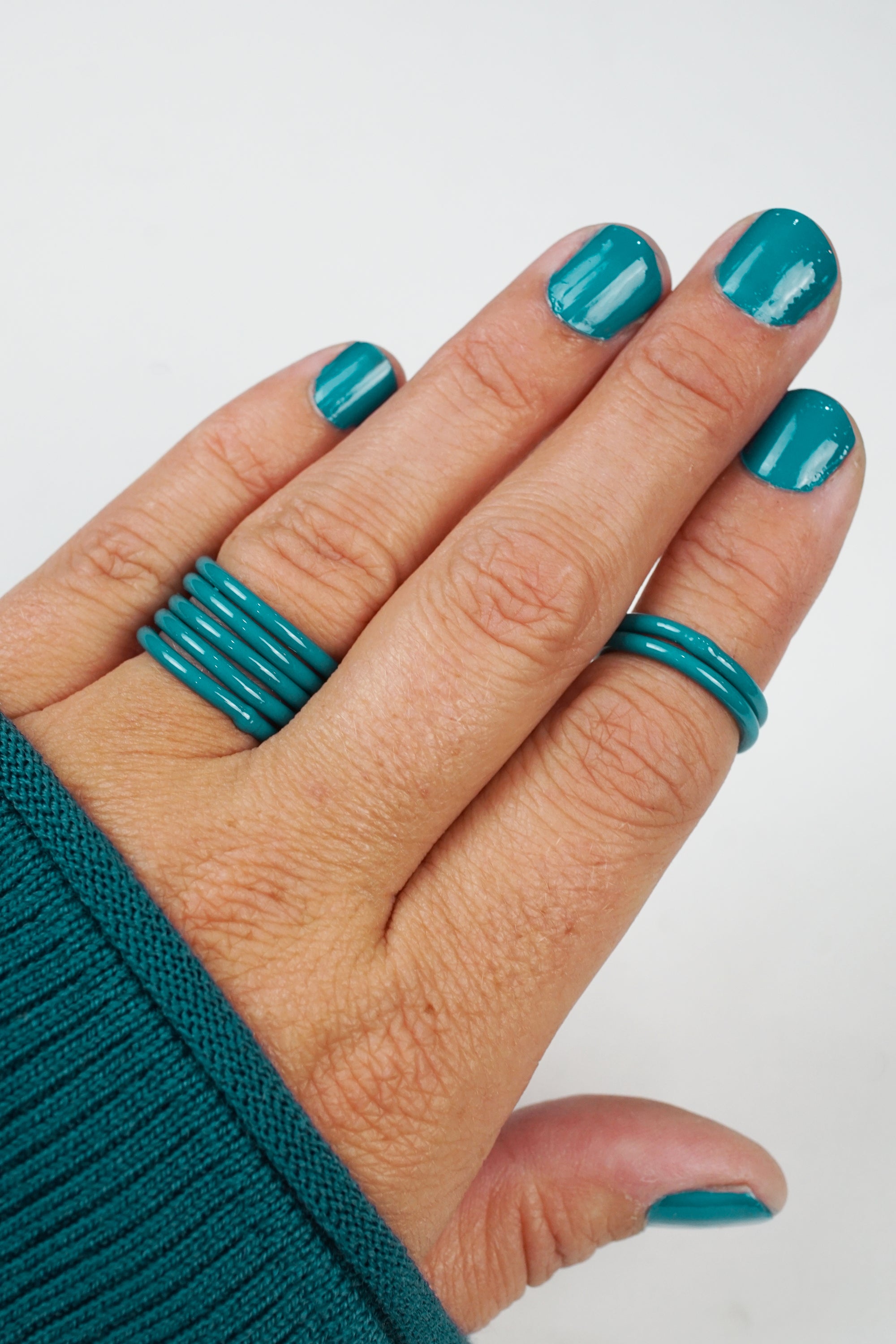 Stacking Ring in Bold Teal