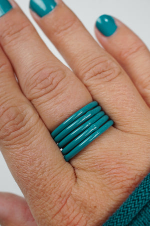 Stacking Ring in Bold Teal