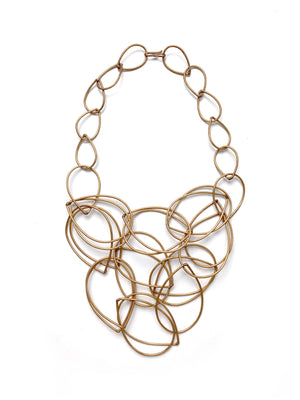 Bronze bib statement necklace - sample sale