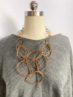 Bronze bib statement necklace - sample sale
