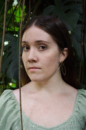 Double Leaf Threader Earrings in silver or gold-filled