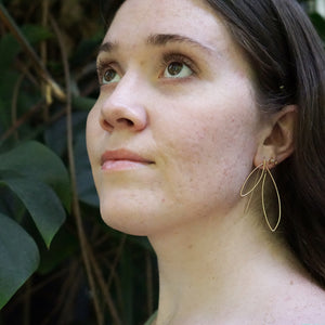 Double Leaf Threader Earrings in silver or gold-filled
