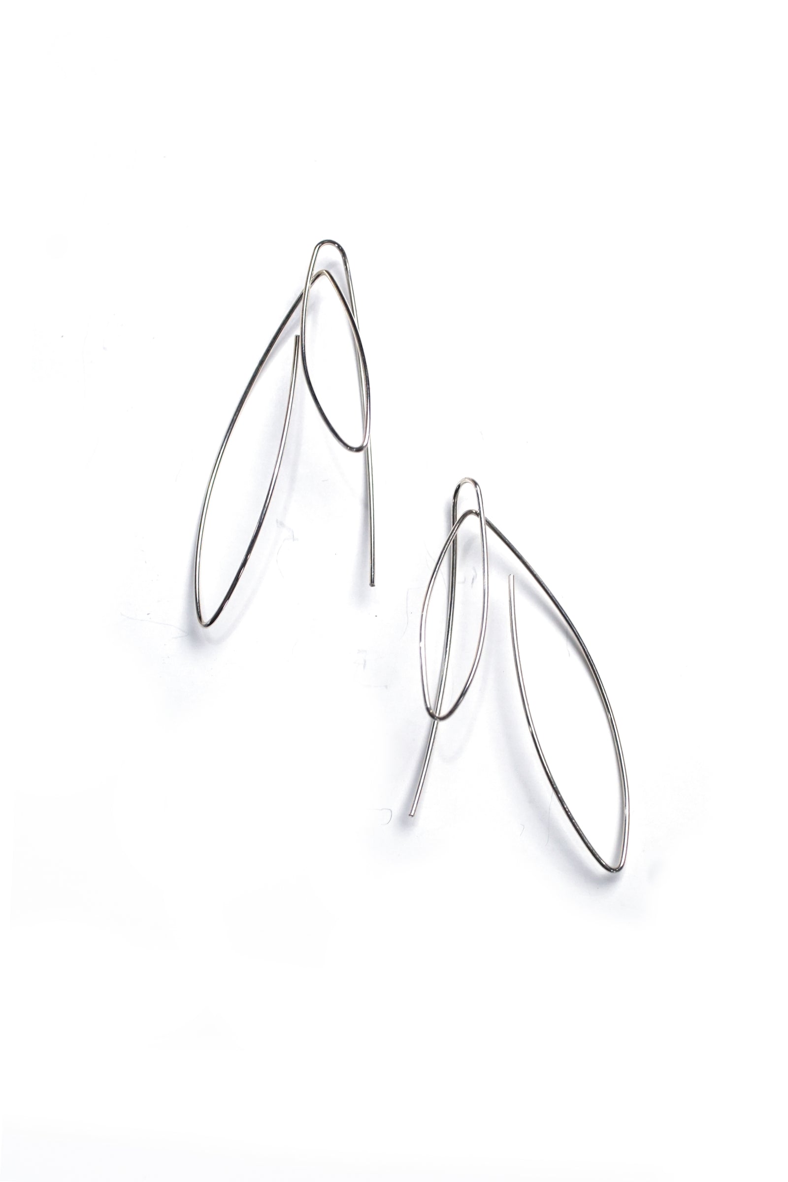 Double Leaf Threader Earrings in silver or gold-filled