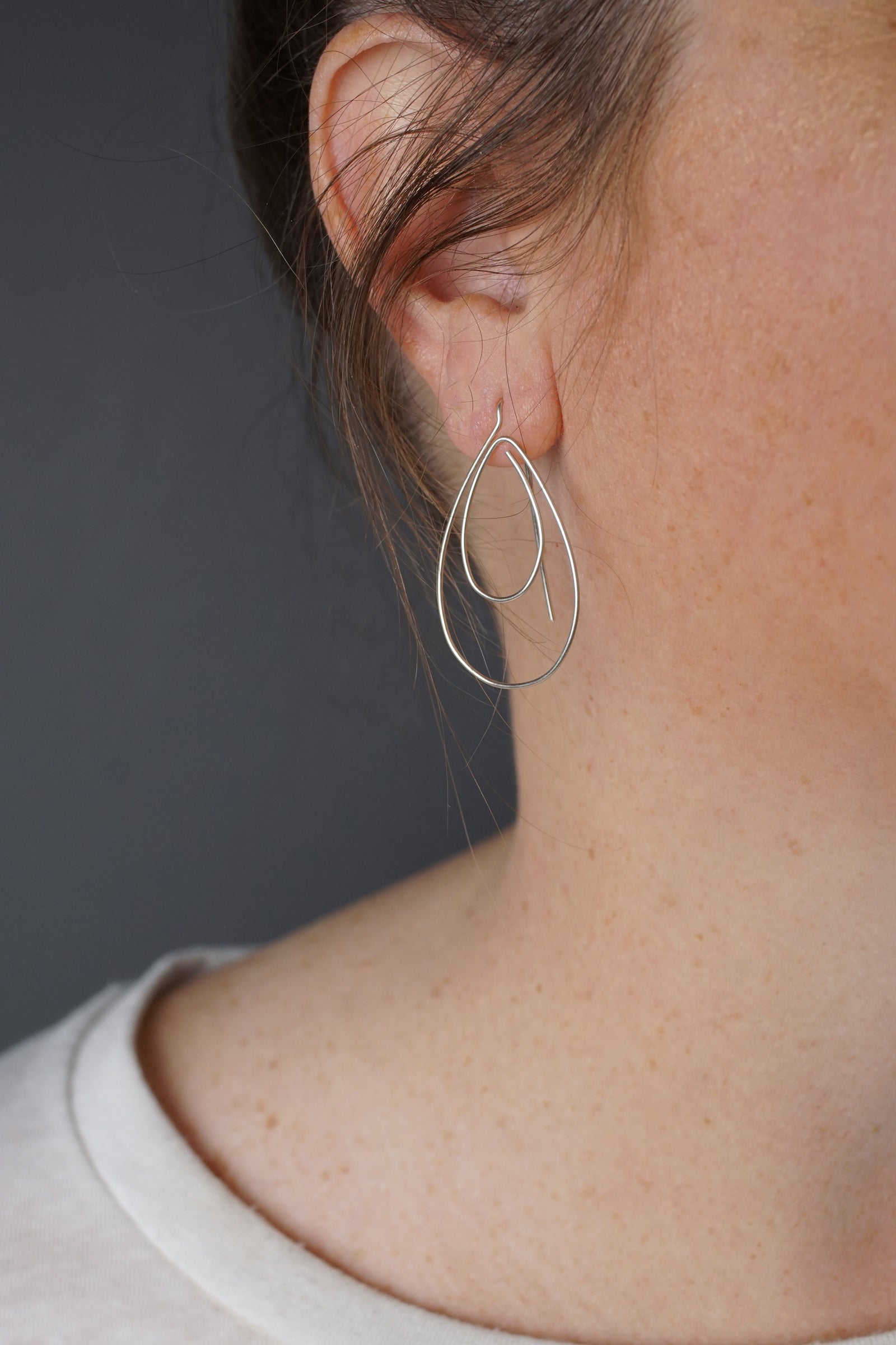Double Drop Threader Earrings in silver or gold-filled