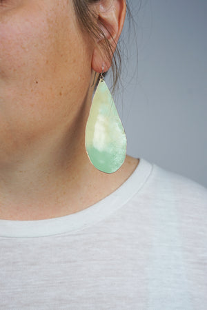 Large Chroma Earrings in Soft Mint and Pale Green