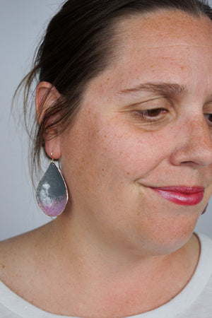 Chroma Earrings in Storm Grey and Dusty Mauve