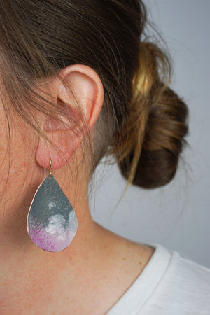 Chroma Earrings in Storm Grey and Dusty Mauve