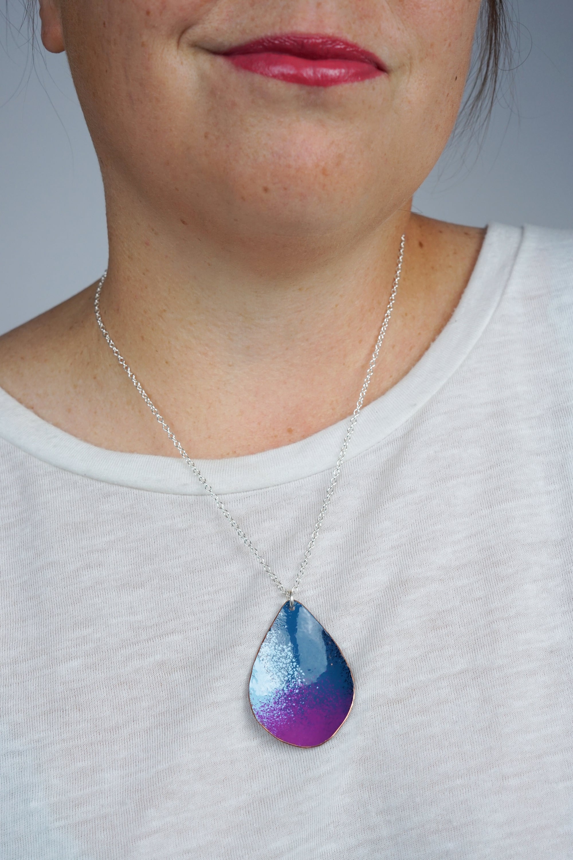 Chroma Pendant in Azure Blue, Light Blue, and Radiant Orchid