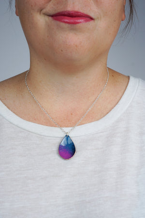 Chroma Pendant in Azure Blue and Radiant Orchid