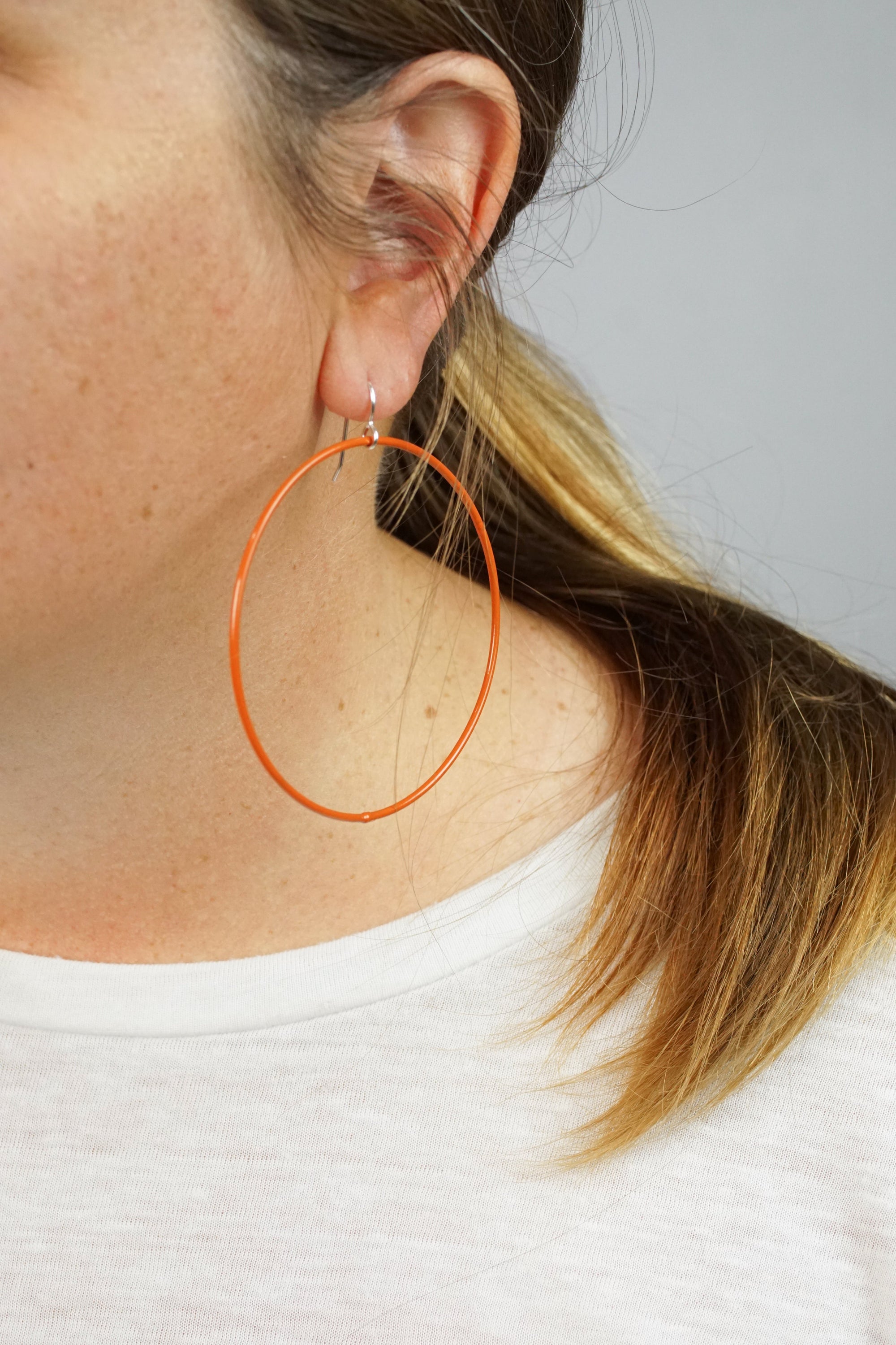 Extra Large Evident Earrings in Burnt Orange - sample sale
