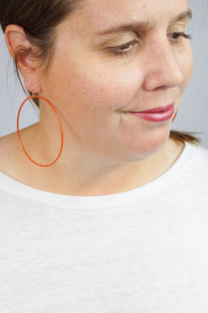 Extra Large Evident Earrings in Burnt Orange - sample sale
