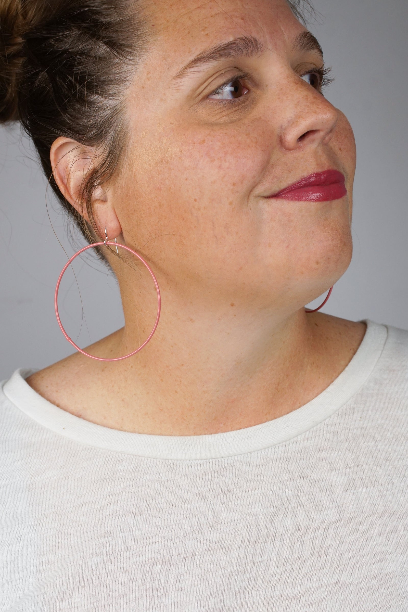 Extra Large Evident Earrings in Light Raspberry - sample sale