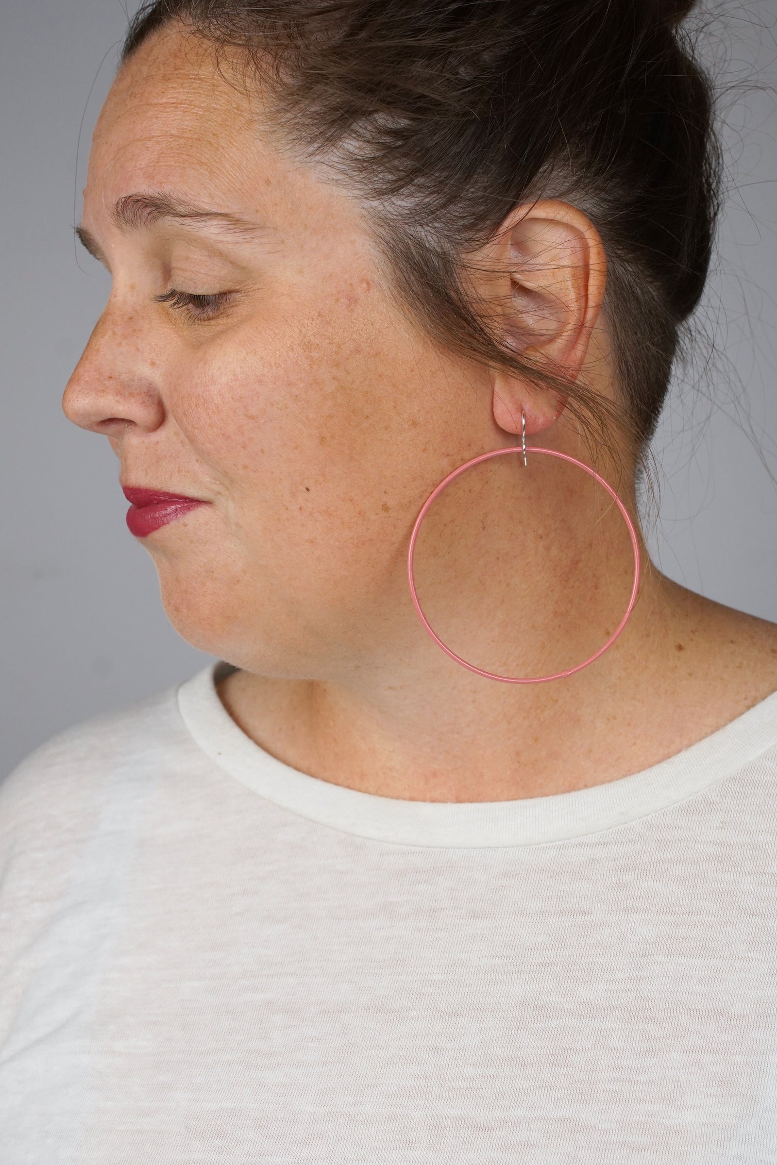 Extra Large Evident Earrings in Light Raspberry - sample sale