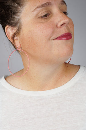 Extra Large Evident Earrings in Light Raspberry