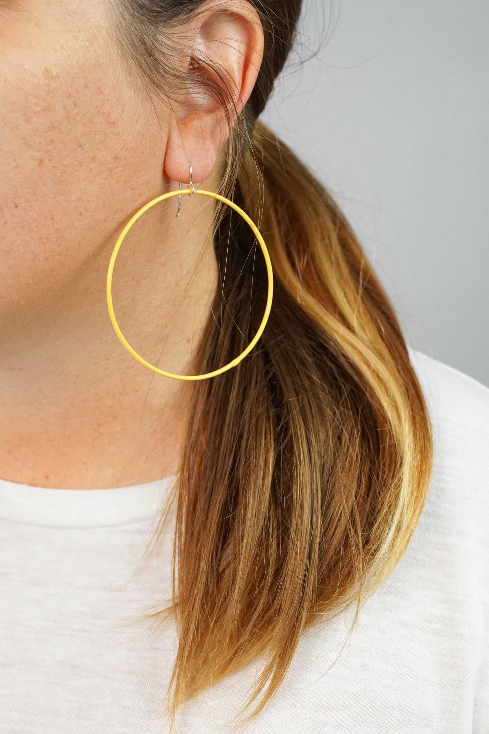 Extra Large Evident Earrings in Saffron Yellow - sample sale