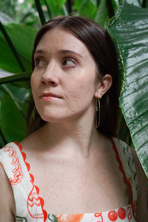 Grand Peche Threader Hoop Earrings in silver or gold-filled