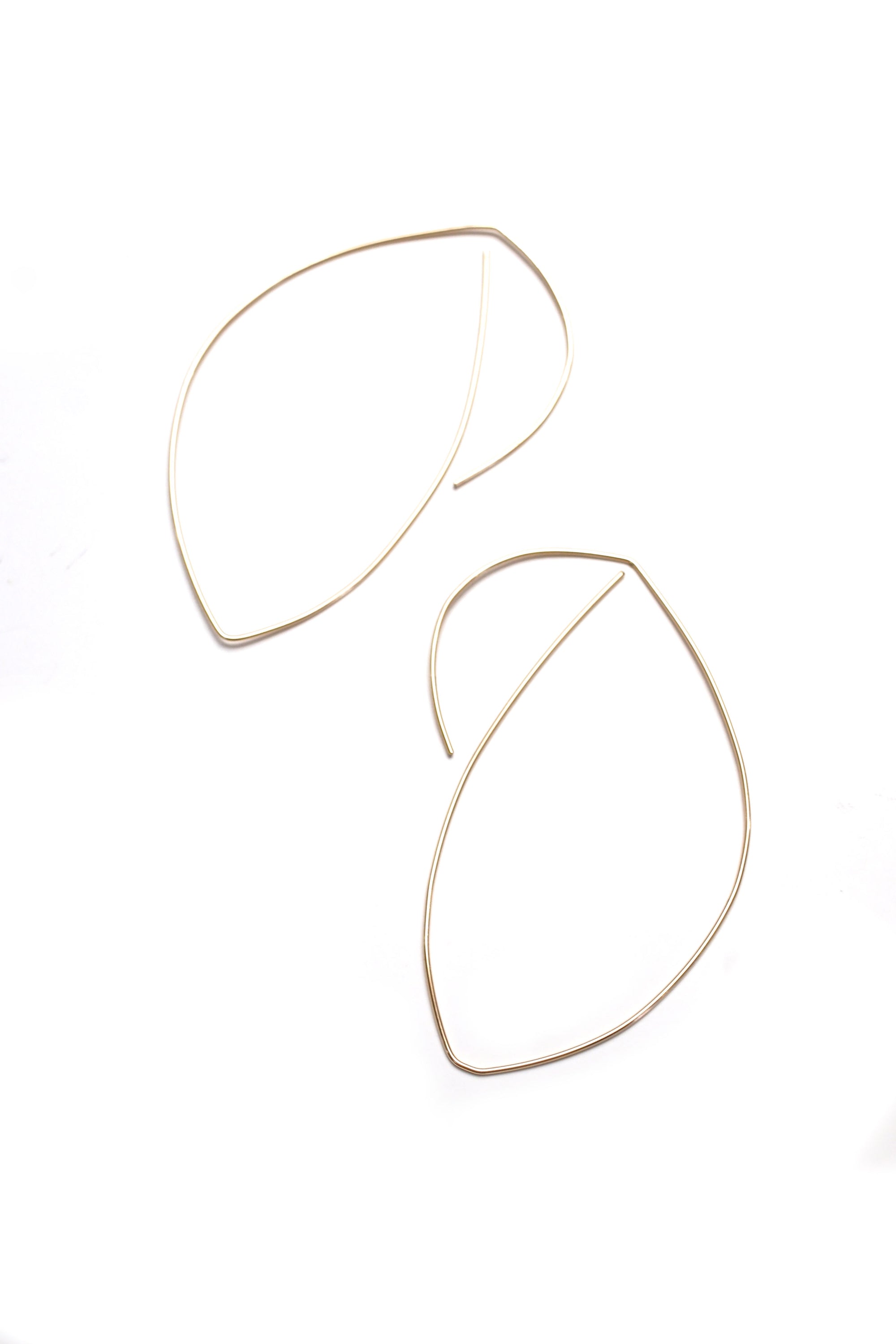 Grand Peche Threader Hoop Earrings in silver or gold-filled