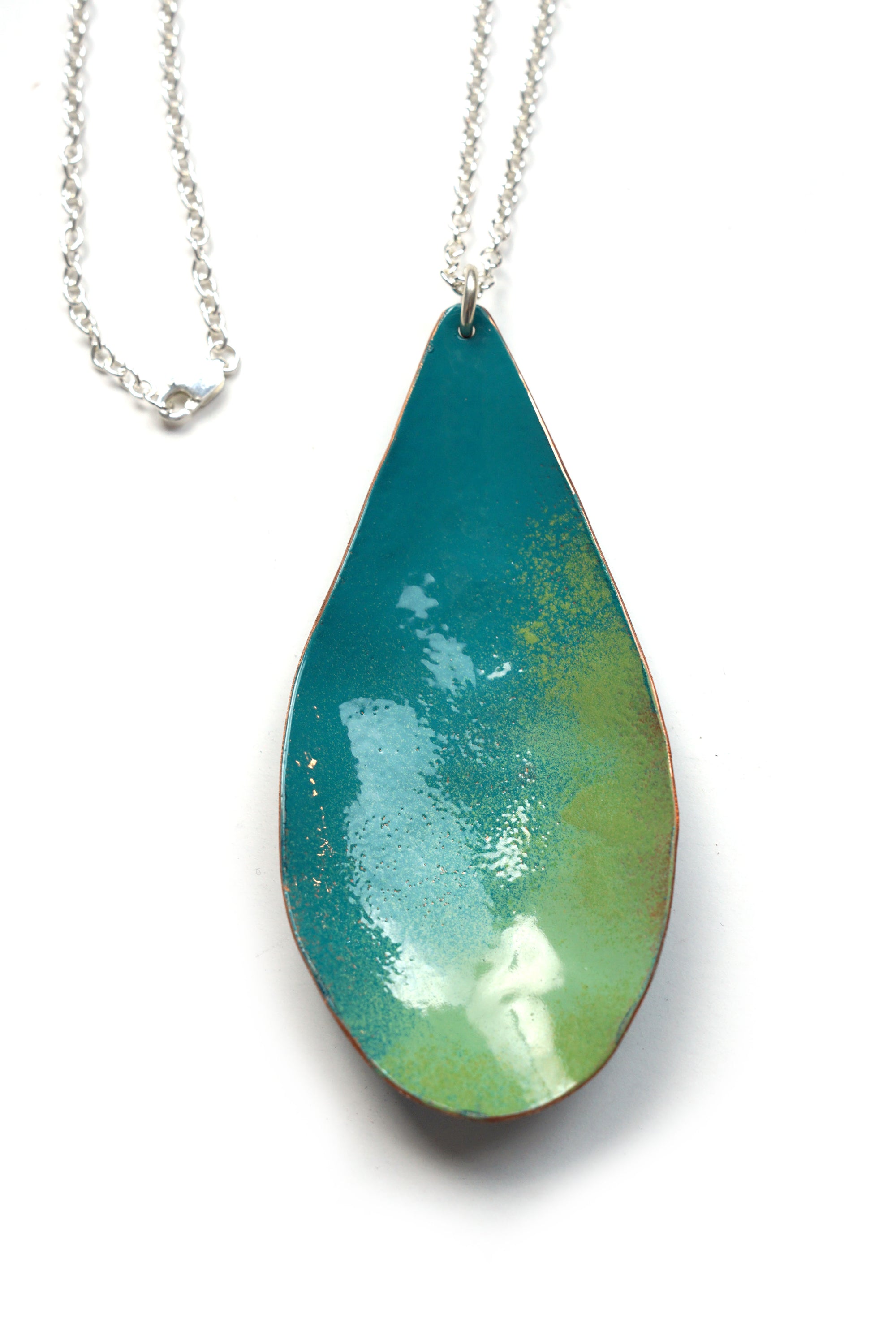 Large Chroma Pendant in Bold Teal and Pale Green