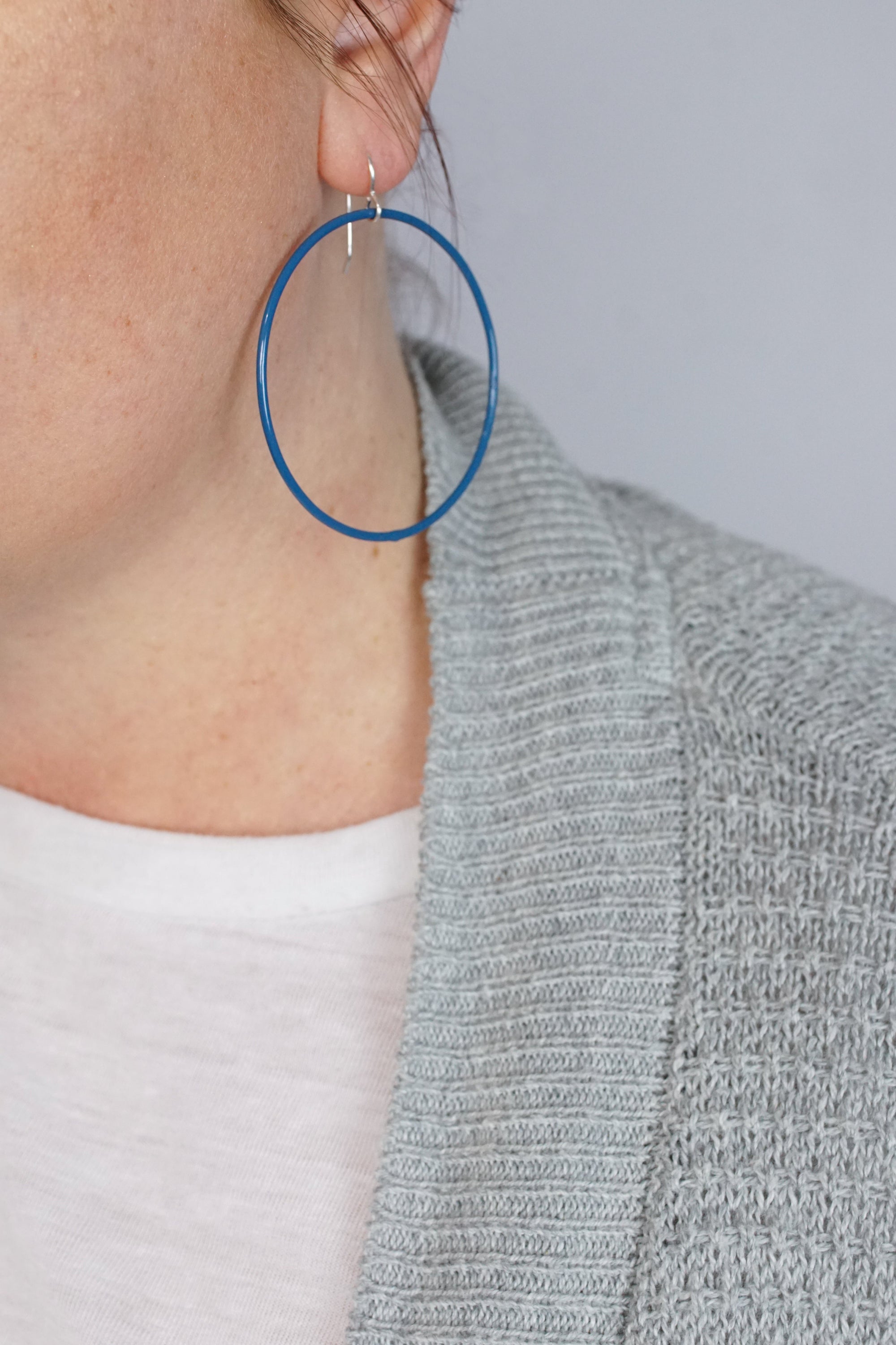 Large Evident Earrings in Azure Blue - sample sale