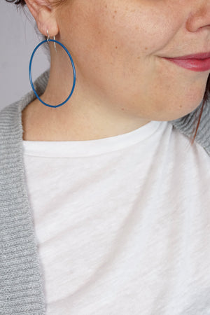 Large Evident Earrings in Azure Blue - sample sale