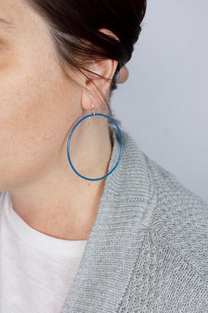 Large Evident Earrings in Azure Blue - sample sale