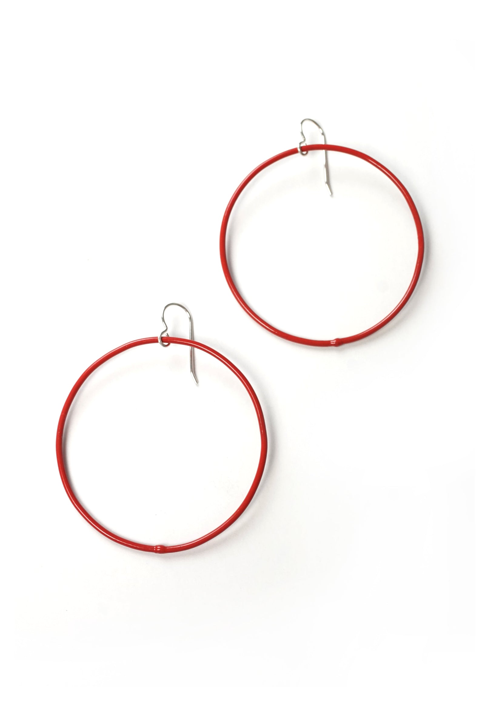 Large Evident Earrings in Coral Red - sample sale