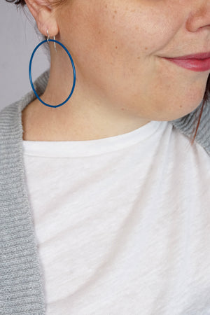 Large Evident Earrings in Electric Blue