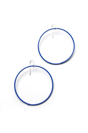 Large Evident Earrings in Electric Blue