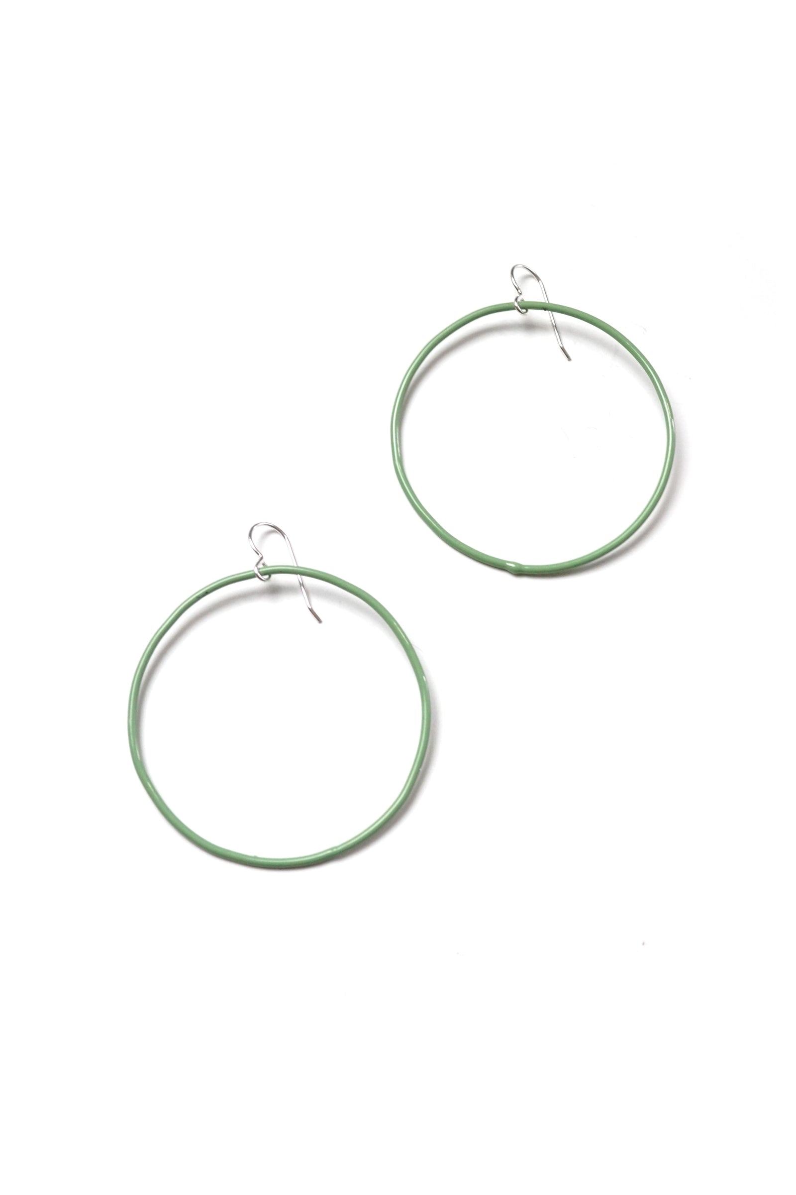 Large Evident Earrings in Pale Green - sample sale
