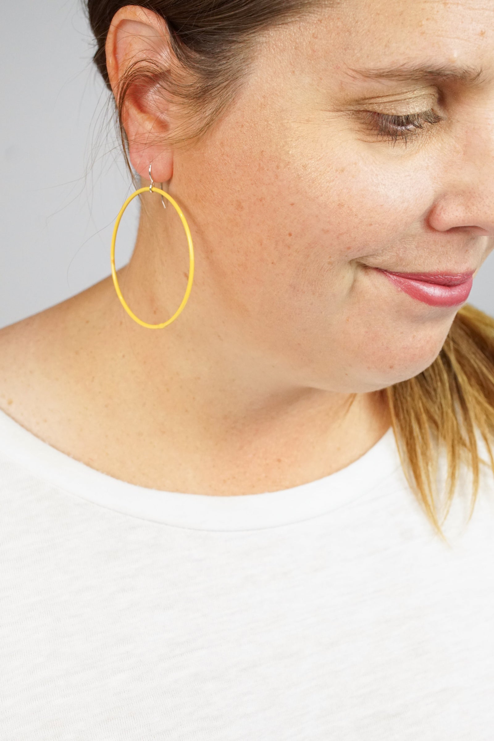 Large Evident Earrings in Saffron Yellow - sample sale