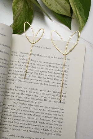Set of 2 Leaf Shaped Botanical Brass Bookmarks