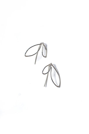 Double Leaf Threader Earrings in silver or gold-filled